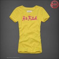 dames abercrombie fitch korte tees lichtrood geel Kleren Kopen kodp3113